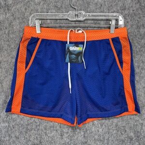 GaryM Mesh Shorts Men's Medium Blue Orange Lined Drawstring 3" Inseam New